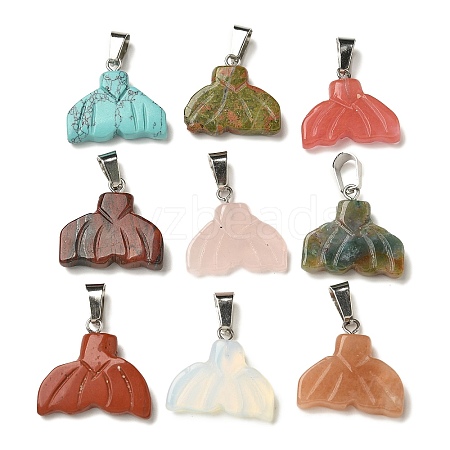 Natural & Synthetic Mixed Gemstone Pendants G-Z067-01P-01-1