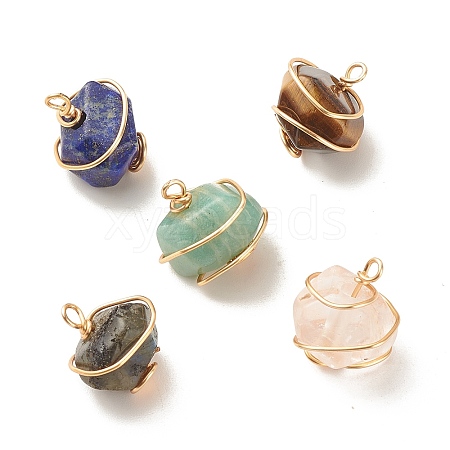 Natural Mixed Stone Pendants PALLOY-JF01482-1