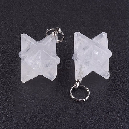 Natural Quartz Crystal Pendants X-G-E398-02J-1