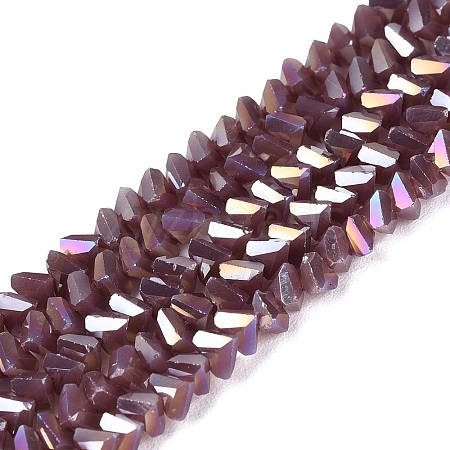 Electroplate Opaque Glass Beads Strands EGLA-Q139-01A-C07-1