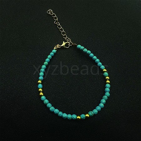 New Chinese Style Faceted Synthetic Turquoise Beaded Bracelets TE5575-1-1