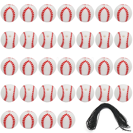 CHGCRAFT DIY Baseball Shape Beaded Bracelet Making Kit DIY-CA0005-06-1