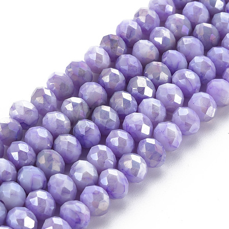 Opaque Baking Painted Glass Beads Strands EGLA-N006-010A-B04-1