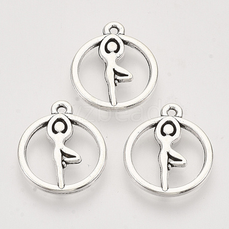 Tibetan Style Alloy Pendants TIBEP-T009-31AS-RS-1