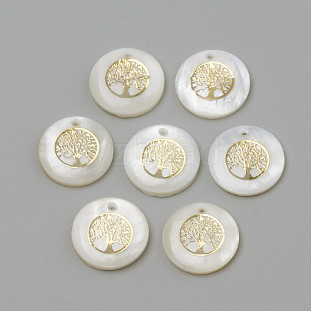 Freshwater Shell Pendants SHEL-Q010-011G-1