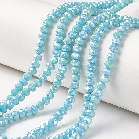 Electroplate Opaque Glass Beads Strands EGLA-A034-P8mm-T11-1