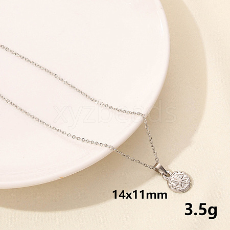 Stainless Steel Moon Sun Chain Necklace Simple Elegant Cool Style RF4782-9-1