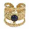 Natural Lapis Lazuli Finger Rings RJEW-U027-03G-04-2