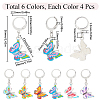 24Pcs 6 Colors Alloy Enamel Pendant Decorations HJEW-SC00062-2