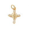 Brass Micro Pave Clear Cubic Zirconia Pendants KK-E111-31A-G-1