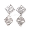 304 Stainless Steel Double Rhombus Dangle Stud Earrings for Women EJEW-G328-17-2