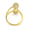 Round Rack Plating Brass Micro Pave Cubic Zirconia Cuff Rings for Women RJEW-G330-68G-3