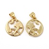 Eco-friendly Rack Plating Brass Micro Pave Cubic Zirconia Pendants X-KK-E072-16G-1