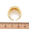 Brass Micro Pave Clear Cubic Zirconia Cuff Rings for Women RJEW-U043-18G-5