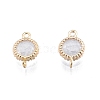 Brass Pave Cubic Zirconia Connector Charms KK-G432-01G-05-2