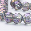 Electroplated Glass Beads Strands X-EGLA-Q092-8mm-A08-3