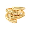 Brass Bypass Open Cuff Rings for Women RJEW-A046-13G-2