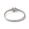 Heart 304 Stainless Steel Pave Shell Hinged Bangles for Women BJEW-I315-21P-01-3