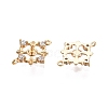 Brass Pave Clear Cubic Zirconia Connector Charm KK-C005-05G-1