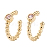 Brass Micro Pave Cubic Zirconia Cuff Earrings EJEW-H109-01E-G-1