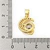 Brass Micro Pave Clear Cubic Zirconia Pendants KK-B096-01G-3