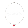 Glass Seed Heart Pendant Necklaces NJEW-MZ00020-02-1