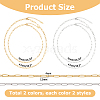 12Pcs 316L Surgical Stainless Steel Paperclip Chain Necklaces NJEW-HS00005-2
