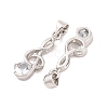 Musical Note Real Platinum Plated Brass Cubic Zirconia Pendants ZIRC-R014-09-3