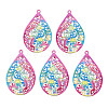 Spray Painted 430 Stainless Steel Filigree Big Pendants STAS-TAC0004-052E-1