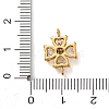 304 Stainless Steel Pave Cubic Zirconia Flower Links Connector Charms STAS-T026-03A-02G-3