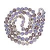 Baking Paint Electroplate Transparent Glass Beads Strands EGLA-Q136-04A-11-2