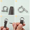 Tarnish Resistant 304 Stainless Steel D-Ring Anchor Shackle Clasps STAS-Z017-16P-4