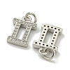 Rack Plating Brass Micro Pave Cubic Zirconia Pendants KK-K386-02E-P-2