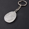 Natural Quartz Crystal Teardrop with Spiral Pendant Keychain KEYC-A031-02P-06-5