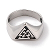 Viking 304 Stainless Steel Valknut Rings RJEW-U005-17F-AS-3