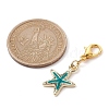 Starfish Alloy Enamel Pendant Decoration HJEW-JM01633-3