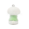 Animal Theme Flocky Opaque Resin Pendants RESI-H042-01P-02-3