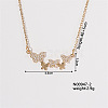 Chic Minimalist Butterfly Brass Micro Pave Cubic Zirconia Pendant Necklaces LU0770-2-1