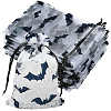 Halloween Theme Bat Printed Organza Drawstring Bags ABAG-WH20021-006D-1