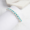 Natural Turquoise Weave Shell Pearl Beaded Bracelets BJEW-L692-006G-5