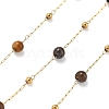 Natural Tiger Eye & 304 Stainless Steel Beads Link Chains CHS-K021-08A-01-1