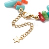 Dyed Synthetic Coral Nugget Beaded Bracelet for Women BJEW-JB09029-4