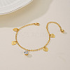 Fashionable Adjustable Brass Clear Cubic Zirconia Heart-shaped Charm Anklets for Ladies YI0803-1