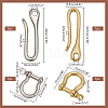   3Pcs 3 Styles Brass Key Hook Shanckle Clasps KK-PH0006-85-2