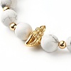 Shell Shape Cubic Zirconia Charm Stretch Bracelets Set for Teen Girl Women BJEW-JB06850-02-16