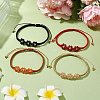 Flower Glass Braided Bead Bracelets BJEW-JB11079-2