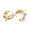 Brass Micro Pave Clear Cubic Zirconia Hoop Earring Findings ZIRC-Q201-25G-2