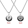 12 Constellation Titanium Steel Half Moon & Lotus Pendant Box Chain Necklaces PW-WGE44A0-09-1