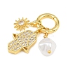 Brass Micro Pave Cubic Zirconia European Pendant Decorations CU-CBA65A7-01A-G-2