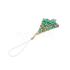 Christmas Glass Seed Beaded Pendant Decorations HJEW-TA00013-5